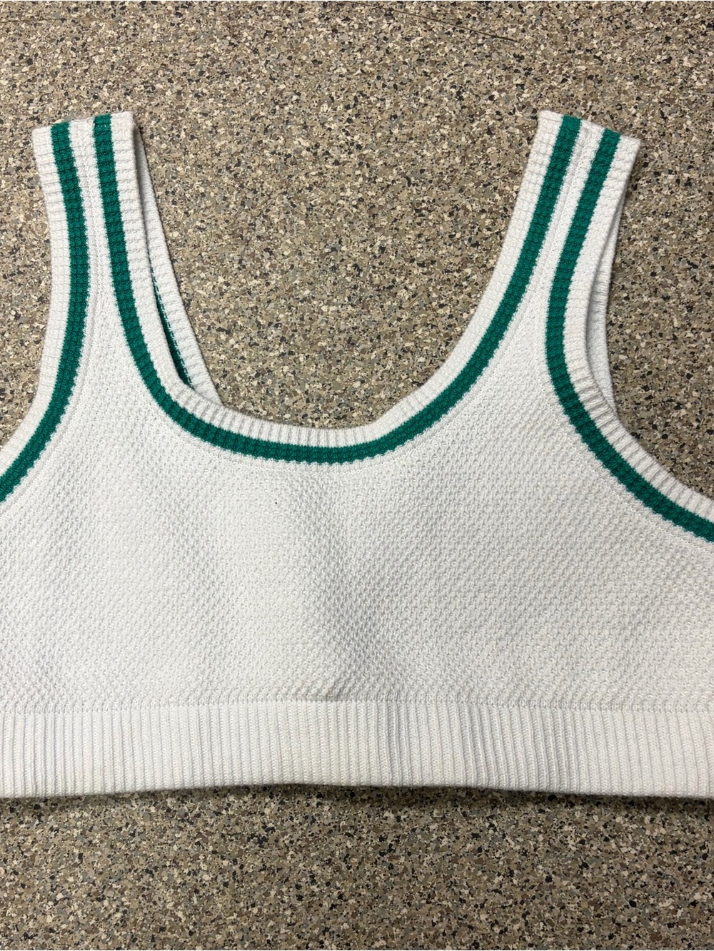 Alo Yoga Tennis Club Sweater Knit Bra White/spruce Green Small NWT - Picture 3 of 6